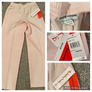 NEW WITH TAGS WOMENS CATHY DANIELS PINK ELASTIC RIBBED SIZE PETITE MEDIUM PANTS